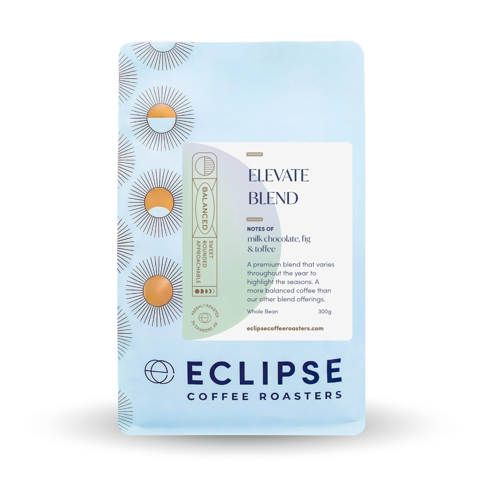 Eclipse Coffee Roasters Elevate whole bean coffee, 300g bag, light-roast single origin with bright and complex tasting notes